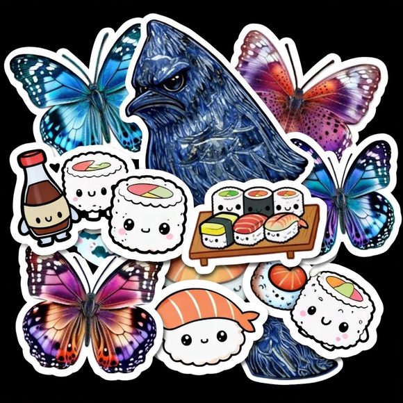 Hand Crafted Other - Customized Stickers with Holographic Overlaminate